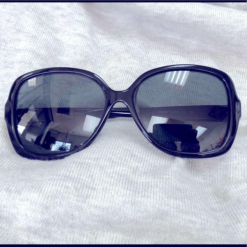 FENDI Black Classic Sunglass Frames   (lenses are perscription-needs new lenses)